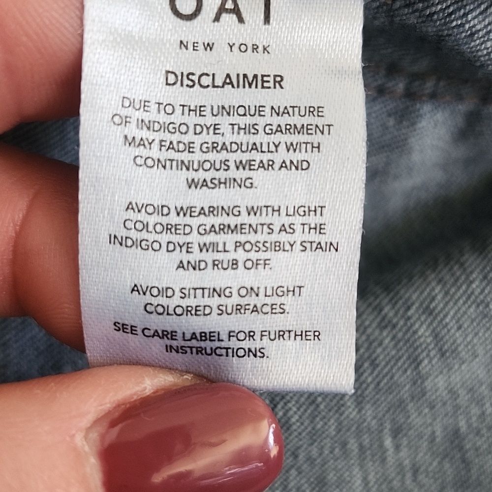 OAT New York High Rise Button Fly Wide Leg Jeans, Dark Blue Wash, 32 - Picture 7 of 11